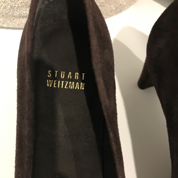 Stuart Weitzman Brown Suede Heels Size 8.5 - Picture 5 of 6